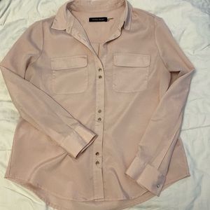 Ivanka Trump blush pink button down w gold buttons/button up sleeves